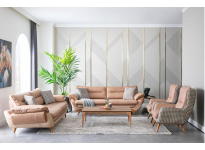 Sofdéierenasaz Couch Sofa Sätz Polster Miwwelen Sitzgarnitur 4 Stéck Set Polster