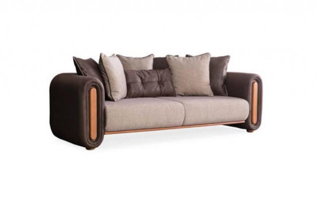 Luxus Couch Miwwelen Sofas Couchen 3tlg. Set Garnitur Sofagarnitur Stoff