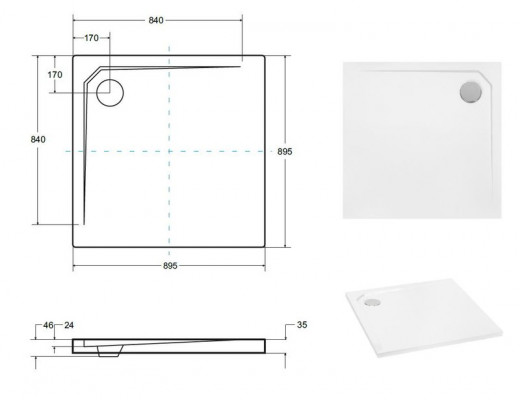 Duschkabinn Duschbecken Dusch Acrylwann Brausewann Flach