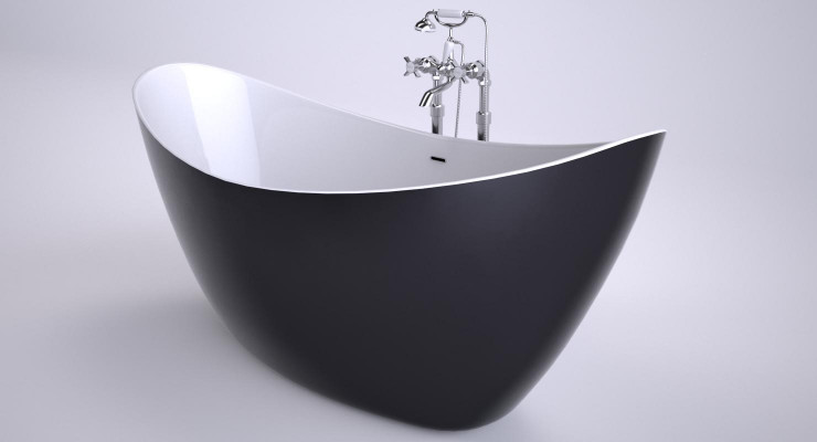 Design Badekuerf Badekuerwen Ovale Fräistoend Modern Buedzëmmer