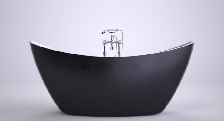 Design Badekuerf Badekuerwen Ovale Fräistoend Modern Buedzëmmer