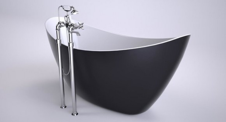 Design Badekuerf Badekuerwen Ovale Fräistoend Modern Buedzëmmer