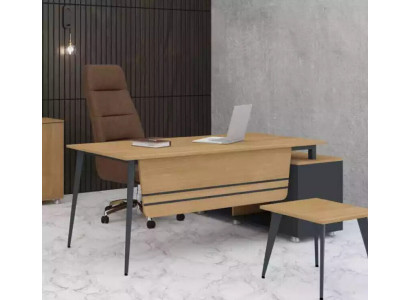 Bürosdësch Aarbechtszëmmer Büro Miwwelen Eckschreifdësch Miwweldesign Holz
