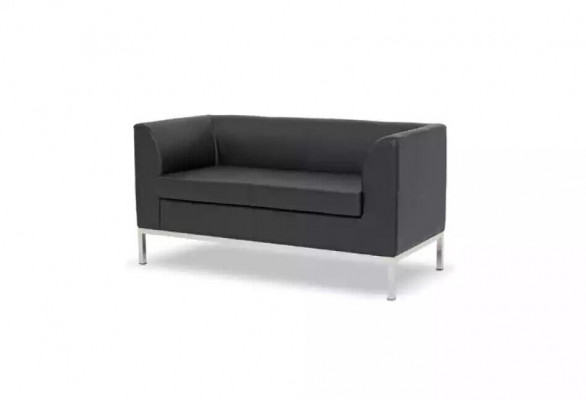 Aarbechtsraum Zweisitzer Schwaarzen Textilcouch Bërosmiwwel Sofa