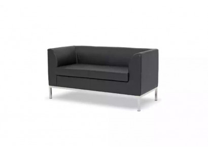 Aarbechtsraum Zweisitzer Schwaarzen Textilcouch Bërosmiwwel Sofa