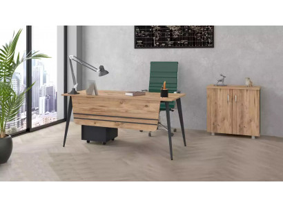 Dësch Büro Set Garnitur Schreifdësch mat Akteschaf Komplett 2tlg
