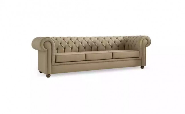 Beige Chesterfield Drësëtz Büro Miwwel Sofa Polstersofa Luxus Miwwel