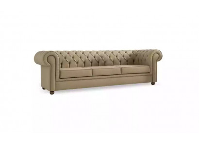 Beige Chesterfield Drësëtz Büro Miwwel Sofa Polstersofa Luxus Miwwel