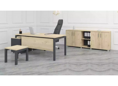 Luxus Büro Set Modern Holzmiwwelen Eckschëff Schaf Dësch.