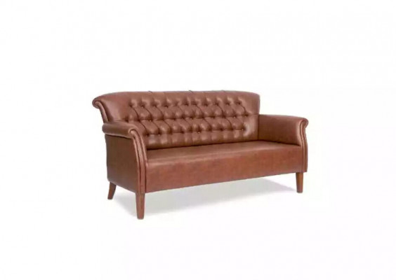 Luxus Dräisëtzer Chesterfield Canapé Braun Sëtzmiwwel Modern Sofen