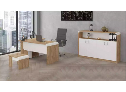Büro fir Praxis Kanzlei Office Komplett Ariichtung Schaf Dësch 3tlg