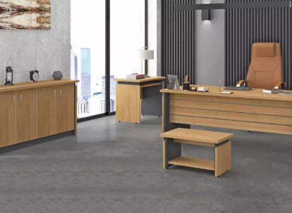 Aarbechtszëmmer Holzariichtunge Komplett Set Schreifdësch Büro Möbel 4-Teileg