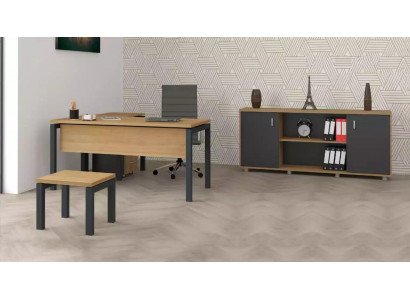 Büro Ariichtung Schreibtisch Akteschaf Schaf Canapé-Dësch 2-Deeler Set