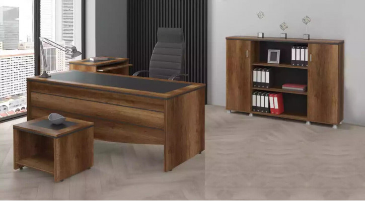 Luxus Büro Miwwelen Schreifdësch Aarbechtsdësch Aarbechtszëmmer Set 4 Deeler
