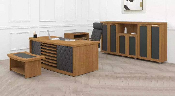 Design Büro Set Luxus Holz Miwwelen Schreifdësch Schaf Ariichtung 4tlg