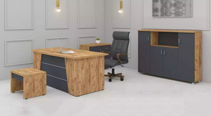 Modern Komplett-Set Bürosmiewel Schaffzëmmermiwwel Luxus 4-Stéck Set