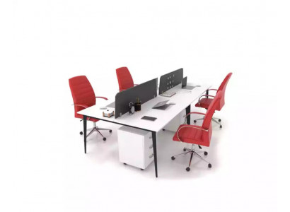 Groussen wäissen Aarbechtspult Schreifdëschensemble Büroagriichtung Modern