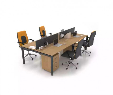 Groussen Schreifdësch Büroausstattung Team Dësch 4 Persounen Büro Miwwelen