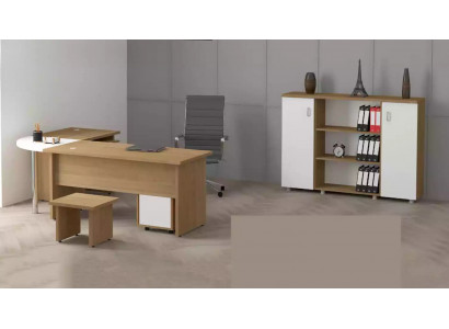 Liicht Büro Miwwel Set Aarbechtszëmmer Schreibtisch Akteschaf Dësch