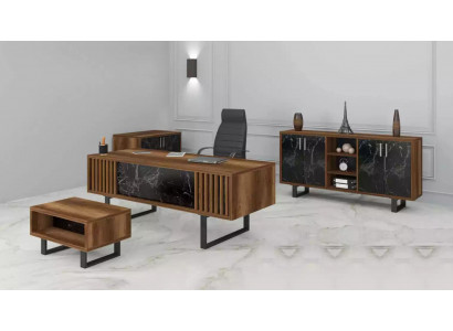 Büro-Schreifdësch Set Ariichtung mat Marmor Dësch Büro Schaf 4-dëleg.