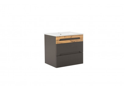 Buedzëmmer Set 60cm Dekorativt Lavabo mat Ënnerschaf Modern Wäschstechnik