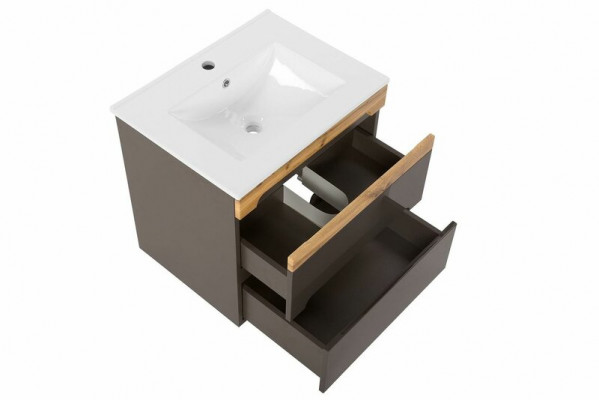 Buedzëmmer Set 60cm Dekorativt Lavabo mat Ënnerschaf Modern Wäschstechnik