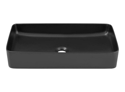 Schwaarzt Kermikswäschbecken opgesetzten Dëschplacke Lavabo Becken