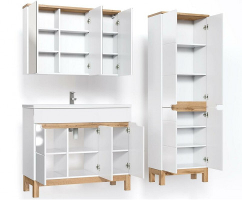 Design Buedzëmmer Miwwelen Bued Set Garnitur Schrack Wäschbecken Buedzëmmermiwwelsets 3tlg.