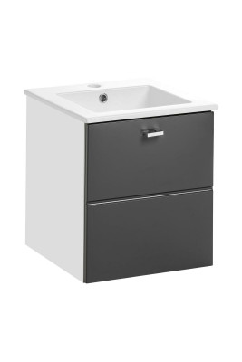 Buedzëmmer Miwwel Set 40cm Wäschbecken mat Ënnerschaf Wäschdësch Schüff Läschchief