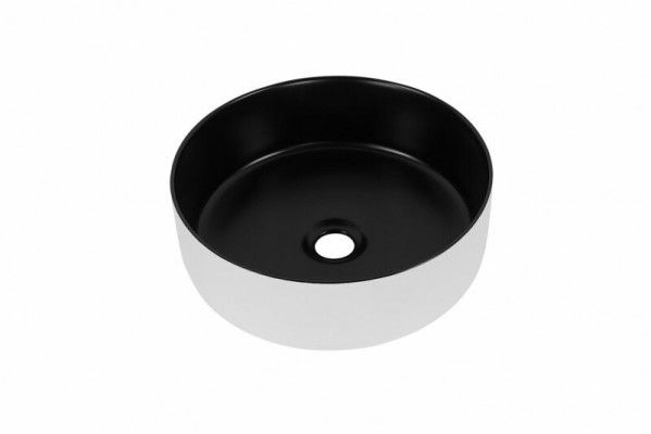 Rondem Becken Opbauwäschbecken Schwaarz Wäiss Becken Wäschdësch