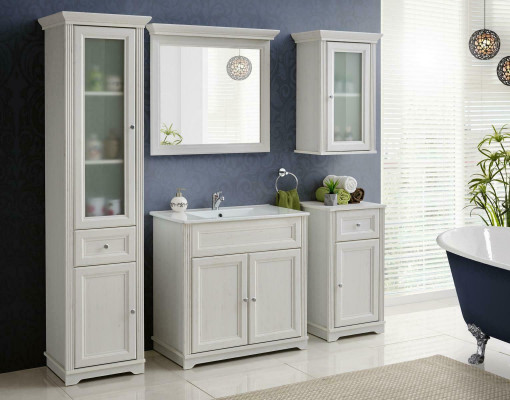 Design Miwwel Buedzëmmer Bad Set Garnitur Lavabo Schaf