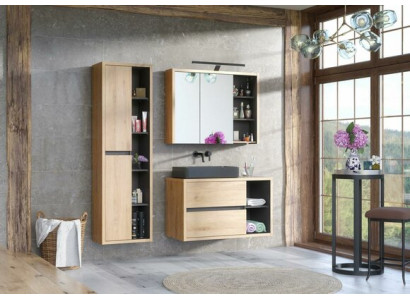 Buedzëmmer Design Miwwelen Set Buedzëmmer 3-Stéck Set Dekor Schaf Buedzëmmer-Encastreschuel
