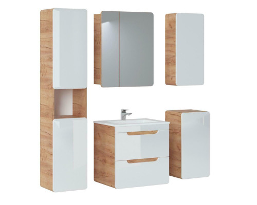 Design Buedzëmmer Miwwel Bad 5tlg. Set Garnitur Schaf Dekor Wäschbecken