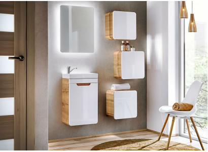 Design Buedzëmmer Miwwelen Bad 5-teillegt Set Schaf Wäschbeken.