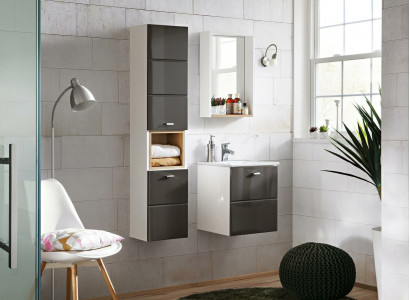 3-stéck Buedzëmmer Miwwel Set Lavabo Waschbecken