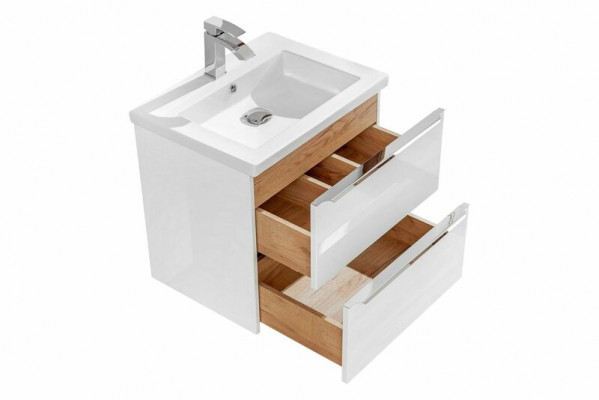 Buedzëmmer Miwwel Set 60cm Wäschbecken mat Ënnerschaf Dekorativ Modern Wäschdësch