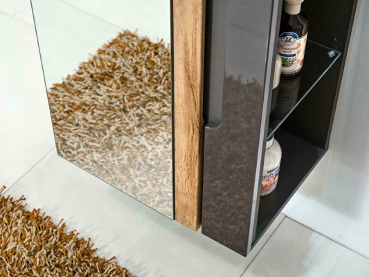 LED Hängeschaf Buedzëmmermiwwelen Schief Spigelschaf Luxus