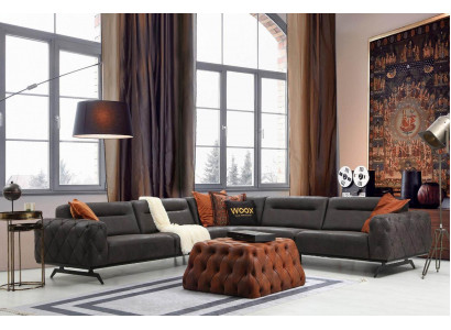 Wénkelcanapé Stoffsofa Wénkelsofa L-Form Couch Gro Sofa Polstersofa Miwwelen