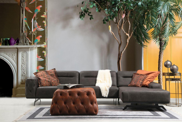 Canapé Ecksofa L Form Gro Sofa Polstersofa Ottomann Stoffsofa Stoff