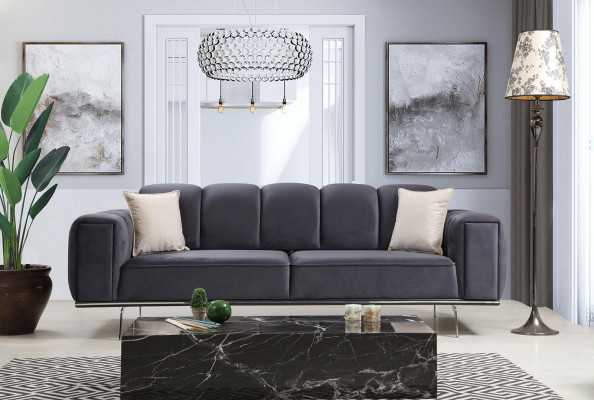 Modernen dräisëtzegen Divan Stoffsofa Polstersofa Gro Sofa Stoff 3 Sëtz.