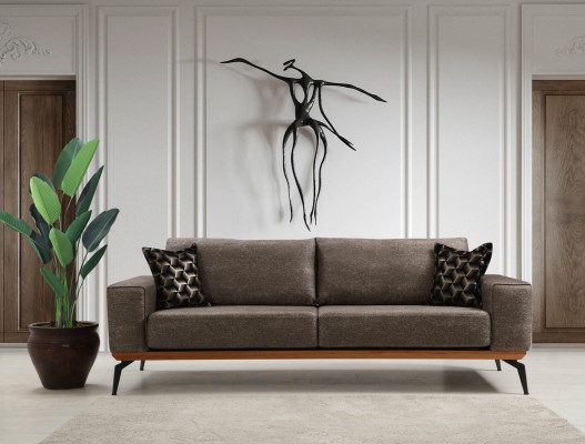 Canapé dräi Platzen, Stoffssofa, Polstersofa, Grom, Sofa Modern, Stoff 3 Platzen