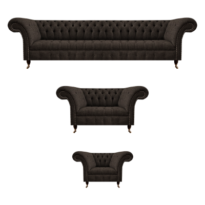 Komplett Wunnzëmmer Set 3tlg Sofas Garnitur Designer Luxus Polsterméiwele