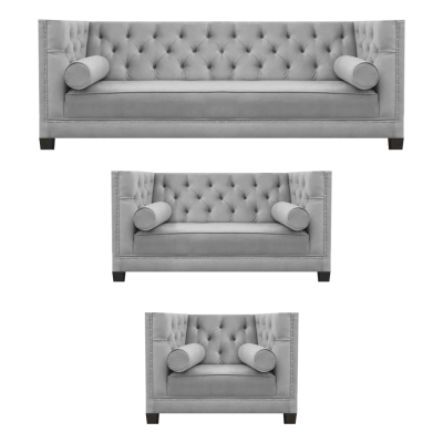 Wunnzëmmer Garnitur Luxus Textil Sofagarnitur 3-tëilech Modern Designer 4+2+1