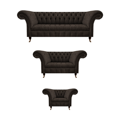 Luxus Komplett Designer Miwwel Set Polstermöbel 3-teiles Set Sofa Canapé