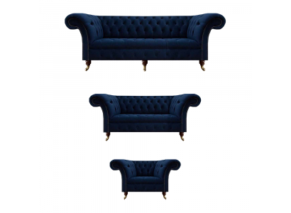Wunnzëmmer Komplett Miwwelen 3 deeler Sofaen Couch Luxus Fotell Textil Ariichtung