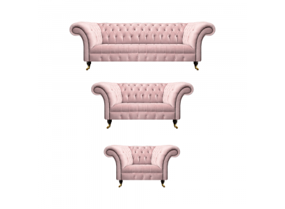 Wunnzëmmer Luxus Set 3-deelech Nei Sofakëschten Chesterfield Polstersëtz