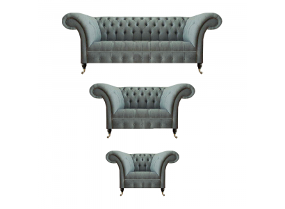 Chesterfield Gro Luxus Sofagarnitur 3tlg Wunnzëmmer Modern Ariichtung