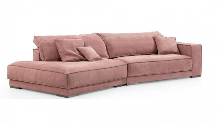 Rosa grouss Sofa Canapé xxl Stoffcouch Wunnzëmmer Canapéen 3-Sëtzer Miwwele