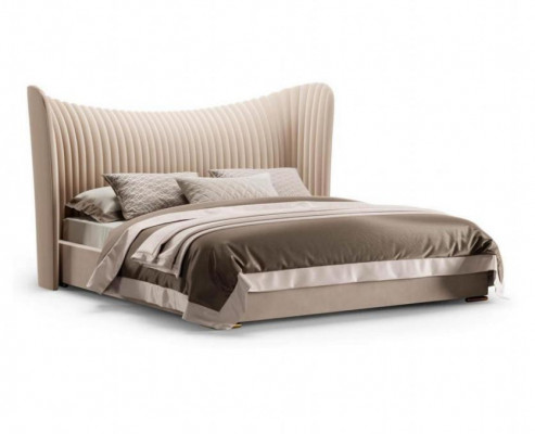Béiges Duebelbett Designer Holz Better Bettgesteller Schlofzëmmer Miwwelen Bett