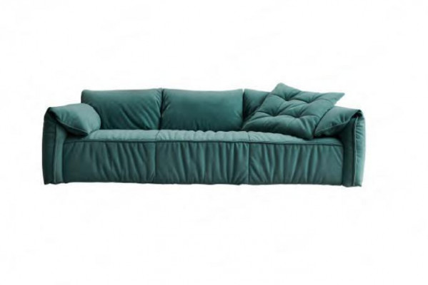 Blo Dräisëtzer Wunnzëmmer Sofaen 3-Sëtzer Canapé Textilmiwwel Stoffsofaen